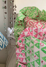 Load image into Gallery viewer, Hand Block Printed Frilly Cushion - 50 x 50cm
