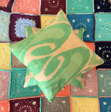 Load image into Gallery viewer, Green Mandala Silk Cushion - 35 x 35cm
