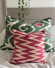 Load image into Gallery viewer, Green & Pink Lumbar Cotton Ikat