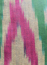 Load image into Gallery viewer, Green Ikat Cotton Cushion - 35 x 35cm