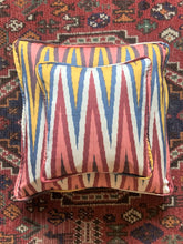 Load image into Gallery viewer, Rainbow Cotton Ikat Small Cushion - 35 x 35cm