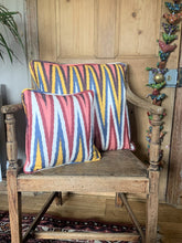 Load image into Gallery viewer, Rainbow Cotton Ikat Large Cushion - 50 x 50cm
