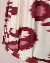 Load image into Gallery viewer, 35cm Pleated Lampshade - White & Red Ikat Silk