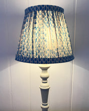 Load image into Gallery viewer, 25cm Pleated Blue Lampshade - Hand Block Printed Blue