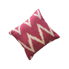 Load image into Gallery viewer, Pink Cotton Chevron Ikat Cushion - 35 x 35cm