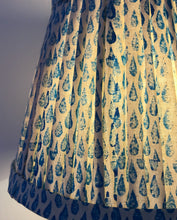 Load image into Gallery viewer, 25cm Pleated Blue Lampshade - Hand Block Printed Blue