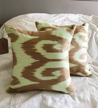 Load image into Gallery viewer, Ikat Golden Cotton Cushion - 35 x 35cm