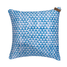 Load image into Gallery viewer, Hand Block Printed Cotton Sky Blue Cushion - 50 x 50cm