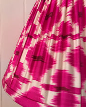 Load image into Gallery viewer, 46cm Pleated Pink Ikat Lampshade - Hot Pink & White