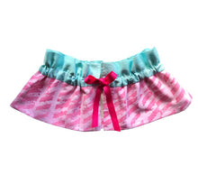 Load image into Gallery viewer, Lampshade Skirt - Hand Printed Blue & Pinks