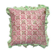 Load image into Gallery viewer, Hand Block Printed Frilly Cushion - 65 x 65cm