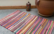 Load image into Gallery viewer, 60cm x 90cm Rainbow Rag Rug Indoor & Outdoor