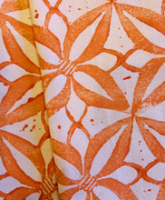 Load image into Gallery viewer, Cotton Tea Towel - Coral Orange Hand Printed