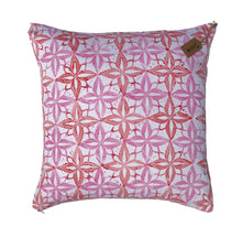 Load image into Gallery viewer, Hand Block Printed Cotton Cushion in Pinks - 50 x 50cm