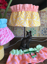 Load image into Gallery viewer, Lampshade Skirt - Hand Printed Yellow & Pink