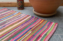 Load image into Gallery viewer, 60cm x 90cm Rainbow Rag Rug Indoor & Outdoor