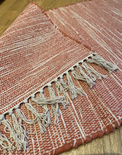 Load image into Gallery viewer, 60cm x 90cm Rust Red Hand Loomed Soft Cotton Rug