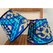 Load image into Gallery viewer, 25cm Pleated Lampshade - Ikat Silk Royal Blue