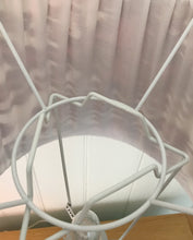 Load image into Gallery viewer, 35cm Pleated Lampshade - White & Red Ikat Silk
