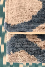 Load image into Gallery viewer, Light Blue & Grey Velvet Ikat Clutch Bag