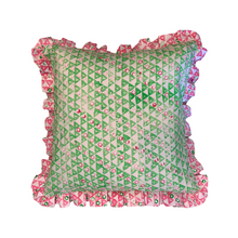 Load image into Gallery viewer, Hand Block Printed Frilly Cushion - 50 x 50cm