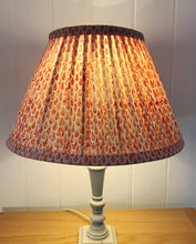 Load image into Gallery viewer, 41cm Pleated Coral Lampshade - Hand Block Printed Coral Orange