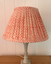 Load image into Gallery viewer, 41cm Pleated Coral Lampshade - Hand Block Printed Coral Orange