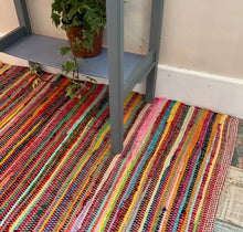 Load image into Gallery viewer, 150cm x 150cm Rainbow Rag Rug Indoor & Outdoor