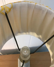 Load image into Gallery viewer, 26cm Pleated Yellow Lampshade, Frilly Base - Hand Block Printed Yellow