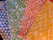 Load image into Gallery viewer, Cotton Tea Towel - Coral Orange Hand Printed