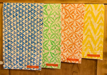 Load image into Gallery viewer, Cotton Tea Towel - Coral Orange Hand Printed
