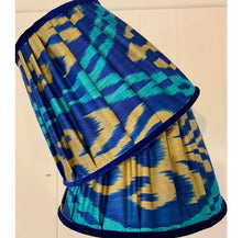 Load image into Gallery viewer, 25cm Pleated Lampshade - Ikat Silk Royal Blue