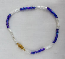 Load image into Gallery viewer, Beaded Bracelet - Blue &amp; White 💙🤍
