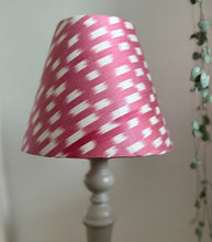 Load image into Gallery viewer, 20cm Pink Ikat Lampshade - Pink &amp; White Ikat Silk
