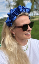 Load image into Gallery viewer, Satin Scrunchie Headband - Cobalt Blue
