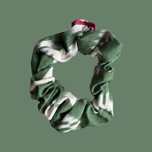 Load image into Gallery viewer, Green Ikat Cotton Scrunchie
