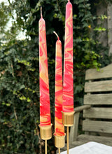 Load image into Gallery viewer, Dip Dye Dinner Candle - Red &amp; Gold
