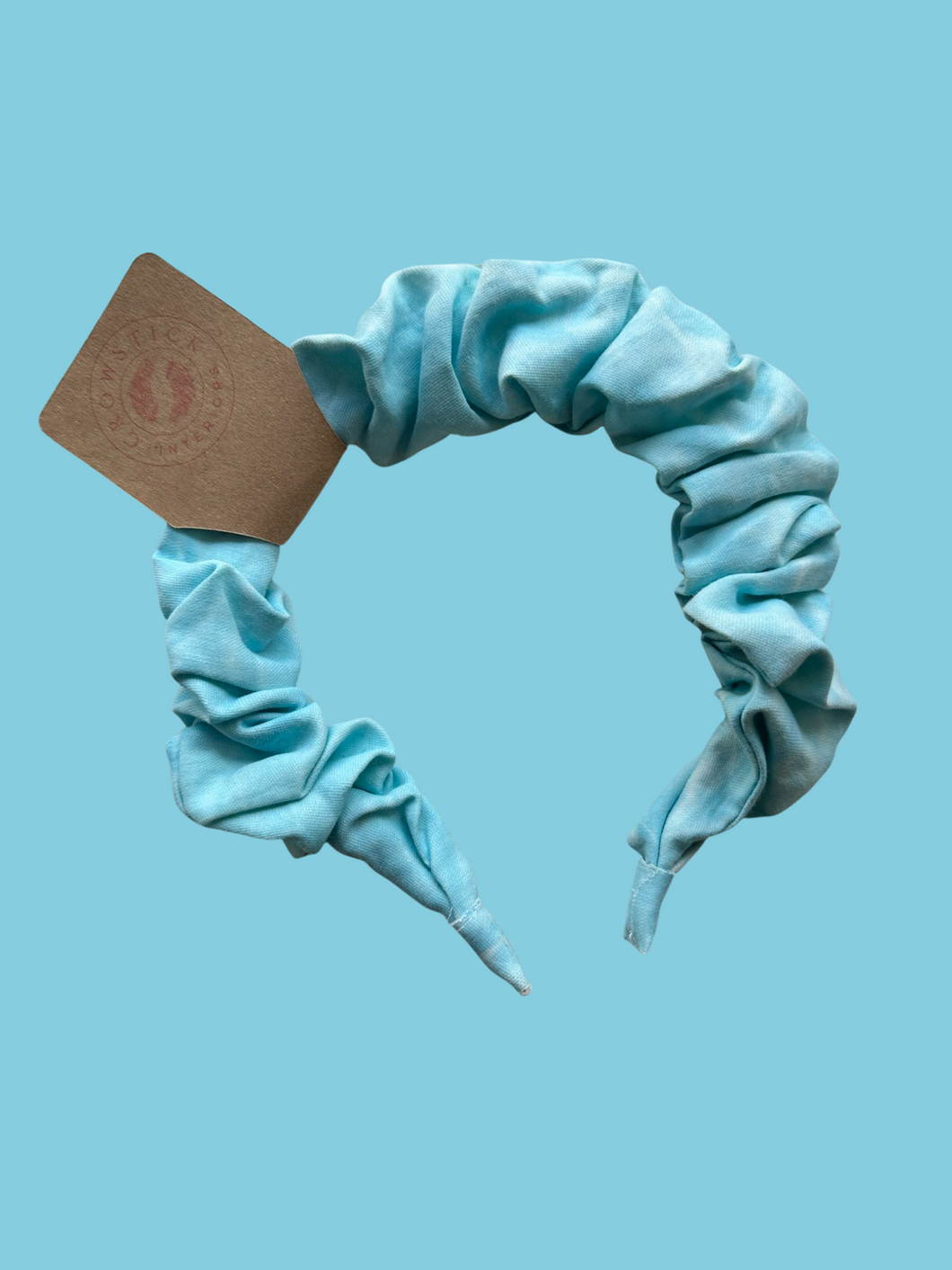 Cotton Scrunchie Headband - Blue