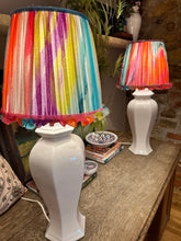 Load image into Gallery viewer, Pair of 30cm Frilly Pleated Multicolour Lampshades - Pastels
