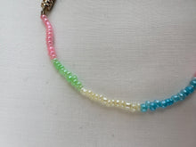 Load image into Gallery viewer, Beaded Bracelet- Cream, Blue, Pink &amp; Green 🤍🩵🩷💚
