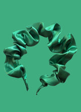 Load image into Gallery viewer, Satin Scrunchie Headband - Green
