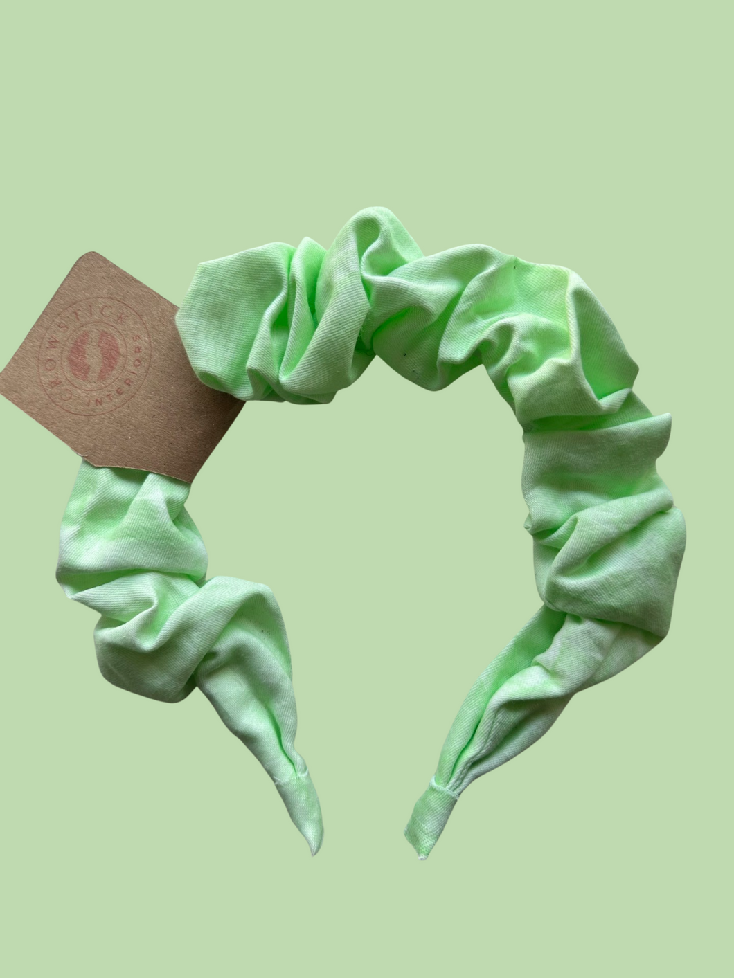 Cotton Scrunchie Headband - Green