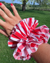 Load image into Gallery viewer, Limited Edition Frilly Red &amp; White Scrunchie
