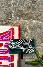 Load image into Gallery viewer, Velvet Ikat Clutch Bag - Green Zebra
