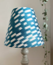 Load image into Gallery viewer, 20cm Blue Ikat Silk Lampshade - Blue &amp; White Ikat Silk

