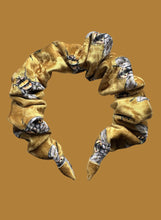 Load image into Gallery viewer, Velvet Scrunchie Headband - Golden Bees

