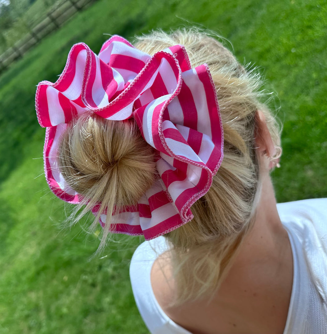 Limited Edition Frilly Pink & White Scrunchie