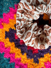 Load image into Gallery viewer, Brown Hand Printed Cotton Scrunchie
