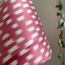 Load image into Gallery viewer, 20cm Pink Ikat Lampshade - Pink &amp; White Ikat Silk
