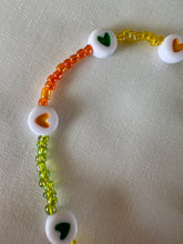 Load image into Gallery viewer, Beaded Bracelet- Summer Hearts 🧡💛💚
